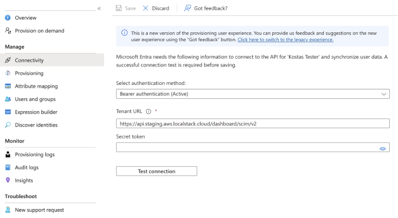 Entra ID SCIM connectivity configuration